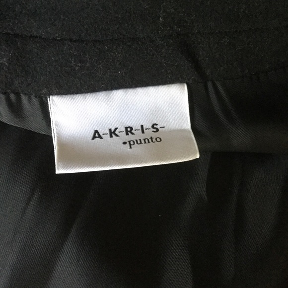 Akris Punto Black Wool Pea Coat Full Length Zip Button - Picture 7 of 10